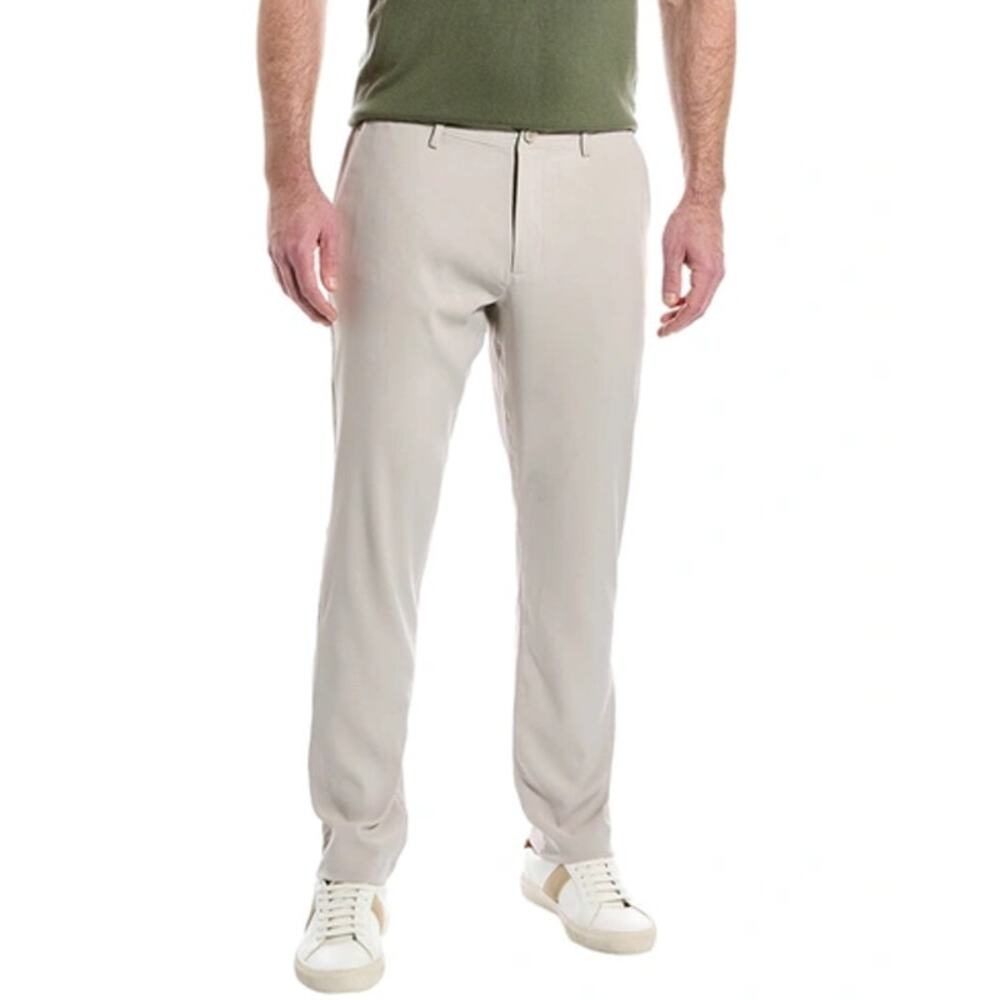 Magaschoni Performance Comfort Stretch Pants Mens 34 Tan 5-Pocket Chino Casual